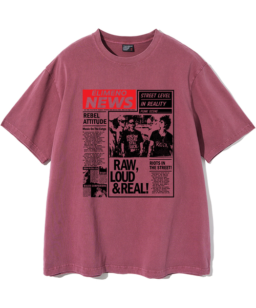 ELIMENO(エリメノ)の「ELニュースピグメント半袖Tシャツ 4カラー(Tシャツ/カットソー・メンズ・バーガンディー/ネイビー/チャコール/グレー・1/2/3/4)」の4枚目の写真