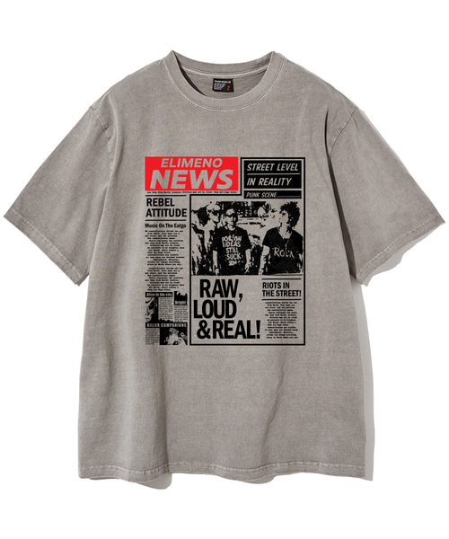 ELIMENO(エリメノ)の「ELニュースピグメント半袖Tシャツ 4カラー(Tシャツ/カットソー・メンズ・バーガンディー/ネイビー/チャコール/グレー・1/2/3/4)」の2枚目の写真