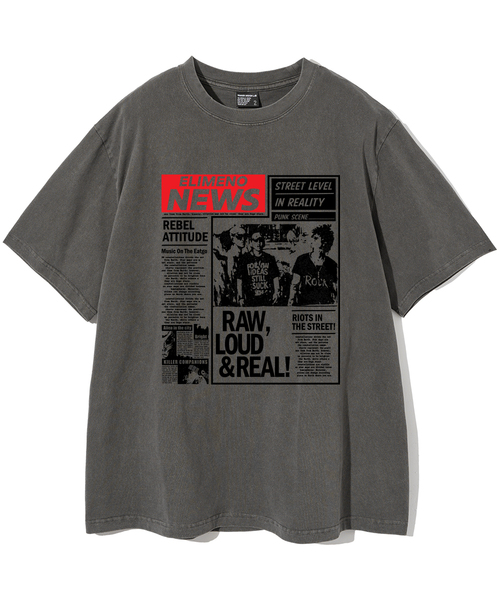 ELIMENO(エリメノ)の「ELニュースピグメント半袖Tシャツ 4カラー(Tシャツ/カットソー・メンズ・バーガンディー/ネイビー/チャコール/グレー・1/2/3/4)」の1枚目の写真