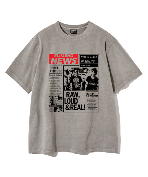 ELIMENO(エリメノ)の「ELニュースピグメント半袖Tシャツ 4カラー(Tシャツ/カットソー・メンズ・バーガンディー/ネイビー/チャコール/グレー・1/2/3/4)」の5枚目の写真