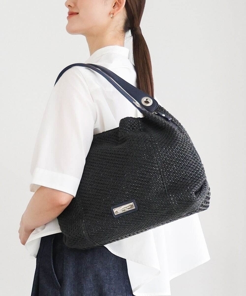 MK MICHEL KLEIN(エムケーミッシェルクラン)の「サイドファスナーメッシュデザイントートバッグ(トートバッグ・レディース・ベージュ/ブラック・00)」の1枚目の写真