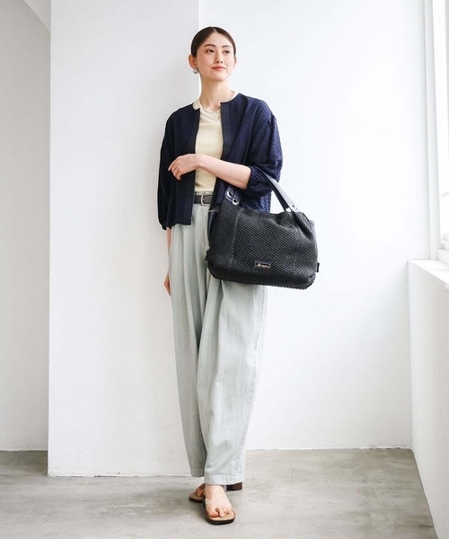 MK MICHEL KLEIN(エムケーミッシェルクラン)の「サイドファスナーメッシュデザイントートバッグ(トートバッグ・レディース・ベージュ/ブラック・00)」の6枚目の写真