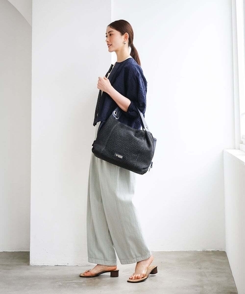 MK MICHEL KLEIN(エムケーミッシェルクラン)の「サイドファスナーメッシュデザイントートバッグ(トートバッグ・レディース・ベージュ/ブラック・00)」の7枚目の写真