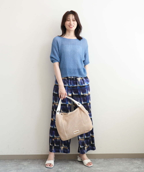 MK MICHEL KLEIN(エムケーミッシェルクラン)の「サイドファスナーメッシュデザイントートバッグ(トートバッグ・レディース・ベージュ/ブラック・00)」の8枚目の写真
