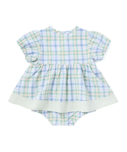 SLAP SLIP BABY(スラップスリップベビー)の「【お揃い】リボン付きマドラスチェックカバーオールベビー(70~80cm)(ロンパース・キッズ・グリーン系その他/ブルー系その他・80cm/70cm)」の8枚目の写真