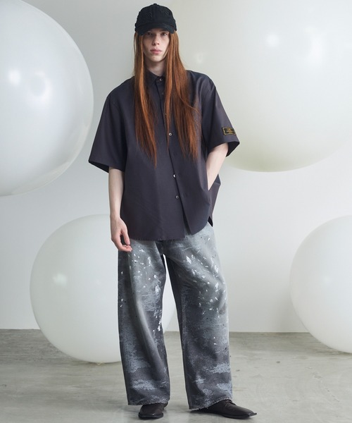 MAISON SPECIAL(メゾンスペシャル)の「《UNISEX》Destroy Damage Jacquard Prime-Wide Straight Denim/デストロイダメージジャガードプライムワイドストレートデニム【MAISON SPECIAL/メゾンスペシャル】(デニムパンツ・メンズ・ブラック/ライトブルー・0/1/2)」の8枚目の写真