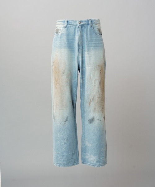 MAISON SPECIAL(メゾンスペシャル)の「《UNISEX》Destroy Damage Jacquard Prime-Wide Straight Denim/デストロイダメージジャガードプライムワイドストレートデニム【MAISON SPECIAL/メゾンスペシャル】(デニムパンツ・メンズ・ブラック/ライトブルー・0/1/2)」の16枚目の写真