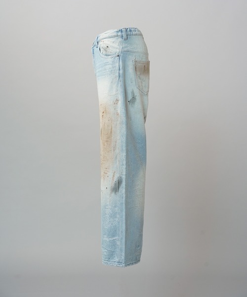 MAISON SPECIAL(メゾンスペシャル)の「《UNISEX》Destroy Damage Jacquard Prime-Wide Straight Denim/デストロイダメージジャガードプライムワイドストレートデニム【MAISON SPECIAL/メゾンスペシャル】(デニムパンツ・メンズ・ブラック/ライトブルー・0/1/2)」の17枚目の写真