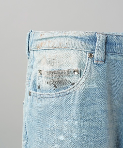 MAISON SPECIAL(メゾンスペシャル)の「《UNISEX》Destroy Damage Jacquard Prime-Wide Straight Denim/デストロイダメージジャガードプライムワイドストレートデニム【MAISON SPECIAL/メゾンスペシャル】(デニムパンツ・メンズ・ブラック/ライトブルー・0/1/2)」の21枚目の写真