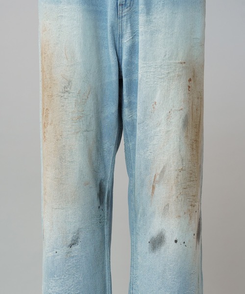 MAISON SPECIAL(メゾンスペシャル)の「《UNISEX》Destroy Damage Jacquard Prime-Wide Straight Denim/デストロイダメージジャガードプライムワイドストレートデニム【MAISON SPECIAL/メゾンスペシャル】(デニムパンツ・メンズ・ブラック/ライトブルー・0/1/2)」の22枚目の写真