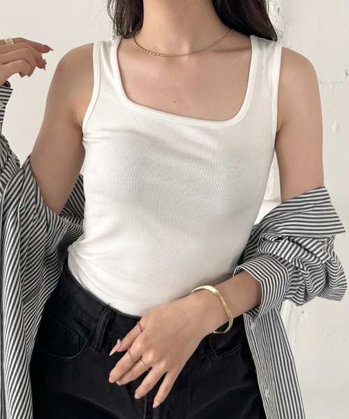 CLEA(クレア)の「前後2wayタンクトップインナー(タンクトップ・レディース・アイボリー/ブラック/ホワイト/カーキ/ブラウン/グレー・FREE)」の11枚目の写真