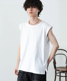 ケミカル加工 コットンノースリーブTシャツ/タンクトップ