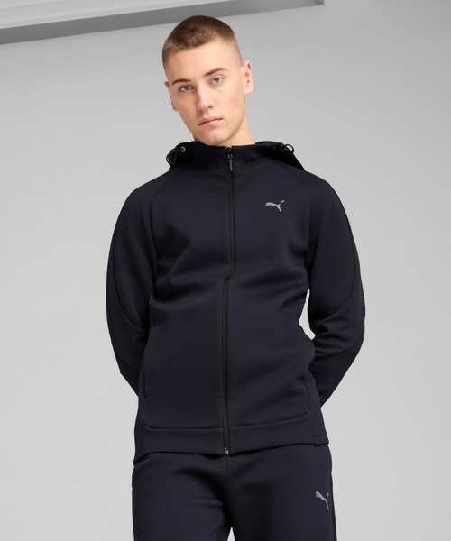 PUMA(プーマ)の「PUMA プーマ メンズ エヴォストライプ フルジップ フーディー DK(パーカー・メンズ・ブラック/グレー/ネイビー・LARGE/MEDIUM/SMALL/X-LARGE/X-SMALL)」の3枚目の写真