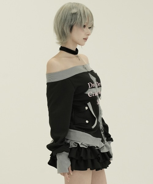 DustDevil(ダストデビル)の「『DustDevil/ダストデビル』Crash Off-Shoulder/オフショルトップス(その他トップス・レディース・ブラック/ホワイト・FREE)」の14枚目の写真
