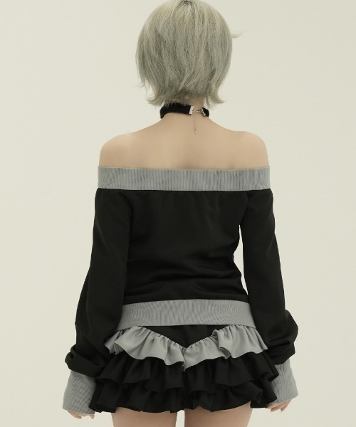 DustDevil(ダストデビル)の「『DustDevil/ダストデビル』Crash Off-Shoulder/オフショルトップス(その他トップス・レディース・ブラック/ホワイト・FREE)」の15枚目の写真