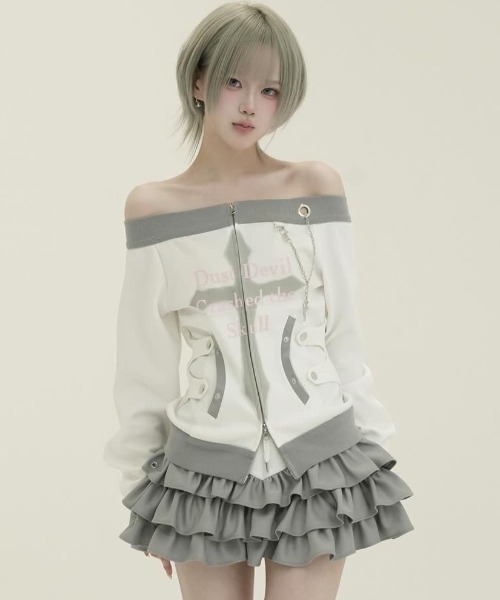 DustDevil(ダストデビル)の「『DustDevil/ダストデビル』Crash Off-Shoulder/オフショルトップス(その他トップス・レディース・ブラック/ホワイト・FREE)」の21枚目の写真