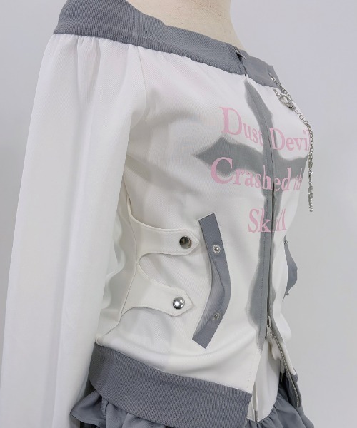 DustDevil(ダストデビル)の「『DustDevil/ダストデビル』Crash Off-Shoulder/オフショルトップス(その他トップス・レディース・ブラック/ホワイト・FREE)」の9枚目の写真
