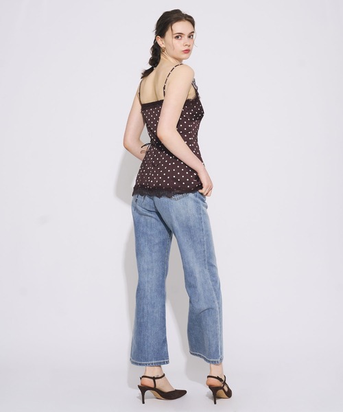 ME COUTURE(ミークチュール)の「アイラッシュレーストリムキャミソール(シャツ/ブラウス・レディース・ライトブルー/キナリ/ピンク/ブラウン・FREE)」の21枚目の写真