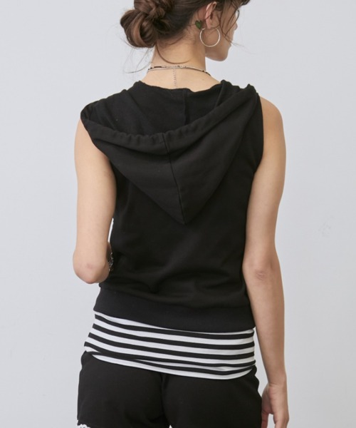 Rohwel(ローウェル)の「<Set-Up>Double Zip Gather Hoodie /<セットアップ対応>ダブルジップギャザーフーディー(パーカー・レディース・ネイビー/ブラック/グレー・FREE)」の8枚目の写真