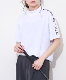 ドライ モックネック プリント ロゴ 半袖 Tシャツ