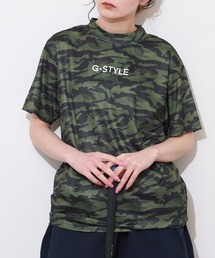 ドライ モックネック プリント ロゴ 半袖 Tシャツ