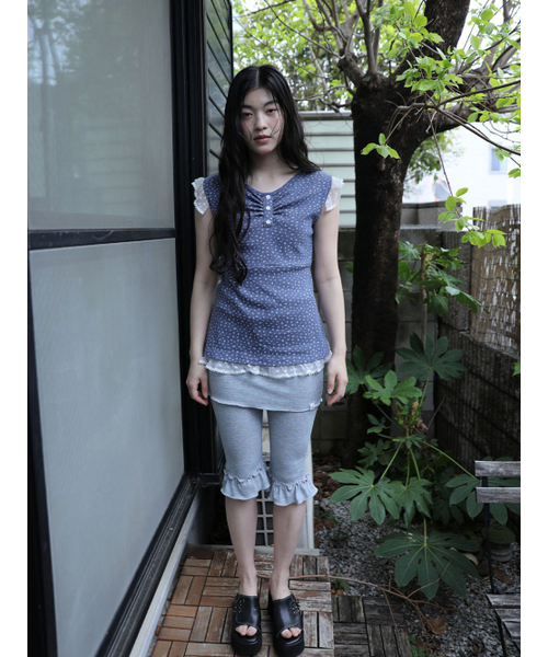 UGLY SHADOW(アグリーシャドウ)の「FLOWER LACE SLEEVELESS(BLUE)(Tシャツ/カットソー・レディース・その他・FREE)」の2枚目の写真