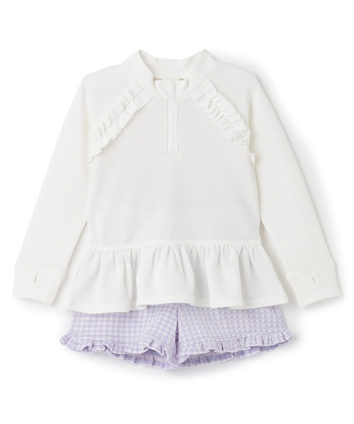 petit main（プティマイン）の「【SWIM】ラッシュガードセット水着（水着・キッズ・ピンク/オフホワイト/ブルー・120cm/110cm/80ｃｍ/130cm/100cm/90cm）」の7枚目の写真