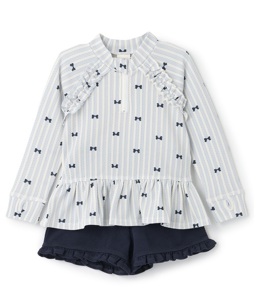 petit main（プティマイン）の「【SWIM】ラッシュガードセット水着（水着・キッズ・ピンク/オフホワイト/ブルー・120cm/110cm/80ｃｍ/130cm/100cm/90cm）」の8枚目の写真