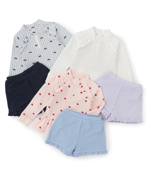 petit main（プティマイン）の「【SWIM】ラッシュガードセット水着（水着・キッズ・ピンク/オフホワイト/ブルー・120cm/110cm/80ｃｍ/130cm/100cm/90cm）」の21枚目の写真