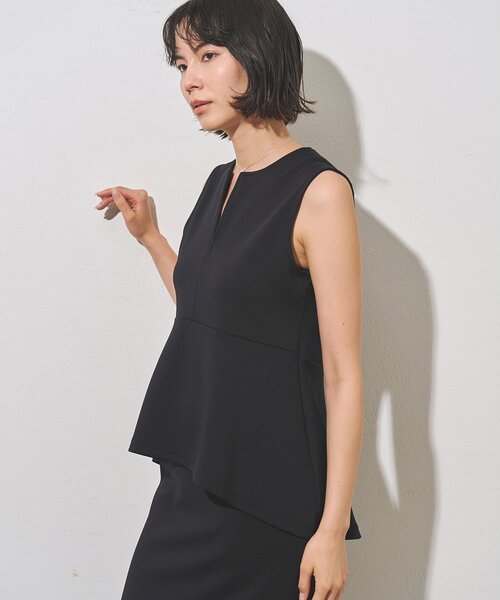 Whim Gazette(ウィムガゼット)の「ペプラムプルオーバー/セットアップ可(シャツ/ブラウス・レディース・モカ/ブラック・FREE)」の7枚目の写真