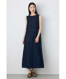 【サイズ,身長別画像あり】甘撚りデニムワンピース　春服　夏服　ノースリーブ