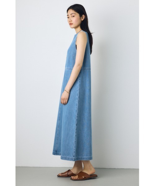 AZUL by moussy(アズールバイマウジー)の「【サイズ,身長別画像あり】甘撚りデニムワンピース 春服 夏服 ノースリーブ(ワンピース・レディース・ライトブルー/ワンウォッシュ・MEDIUM/SMALL)」の20枚目の写真