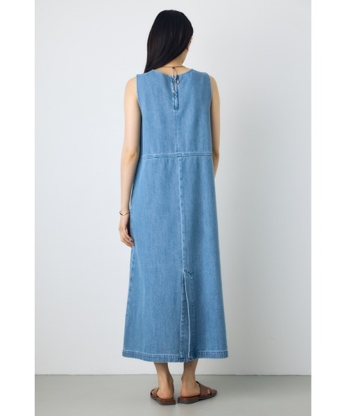 AZUL by moussy(アズールバイマウジー)の「【サイズ,身長別画像あり】甘撚りデニムワンピース 春服 夏服 ノースリーブ(ワンピース・レディース・ライトブルー/ワンウォッシュ・MEDIUM/SMALL)」の19枚目の写真