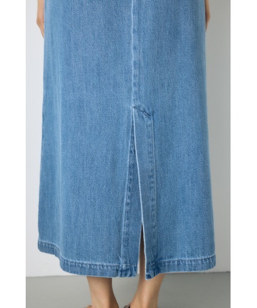 AZUL by moussy(アズールバイマウジー)の「【サイズ,身長別画像あり】甘撚りデニムワンピース 春服 夏服 ノースリーブ(ワンピース・レディース・ライトブルー/ワンウォッシュ・MEDIUM/SMALL)」の13枚目の写真