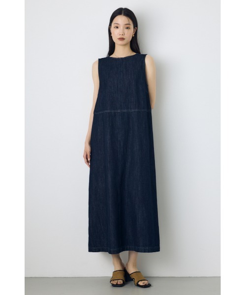 AZUL by moussy(アズールバイマウジー)の「【サイズ,身長別画像あり】甘撚りデニムワンピース 春服 夏服 ノースリーブ(ワンピース・レディース・ライトブルー/ワンウォッシュ・MEDIUM/SMALL)」の12枚目の写真