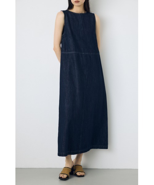 AZUL by moussy(アズールバイマウジー)の「【サイズ,身長別画像あり】甘撚りデニムワンピース 春服 夏服 ノースリーブ(ワンピース・レディース・ライトブルー/ワンウォッシュ・MEDIUM/SMALL)」の11枚目の写真