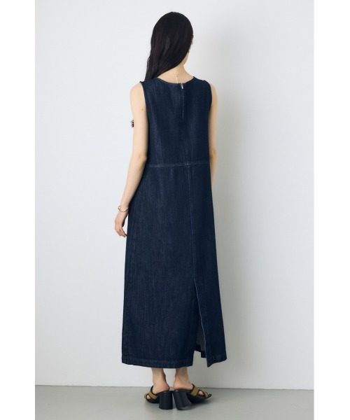 AZUL by moussy(アズールバイマウジー)の「【サイズ,身長別画像あり】甘撚りデニムワンピース 春服 夏服 ノースリーブ(ワンピース・レディース・ライトブルー/ワンウォッシュ・MEDIUM/SMALL)」の8枚目の写真