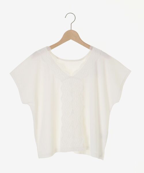 le.coeur blanc(ルクールブラン)の「フロントレースVネックカットソー(Tシャツ/カットソー・レディース・ベージュ/ブラック/オフホワイト・38)」の12枚目の写真