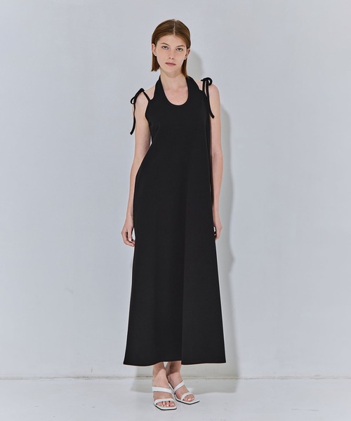 beautiful people(ビューティフルピープル)の「【beautiful people/ビューティフルピープル】double-end suvin compact jersey dress/ダブルエンドコットンコンパクトジャージードレス/カットソーワンピース(ワンピース・レディース・ブラック・38)」の1枚目の写真