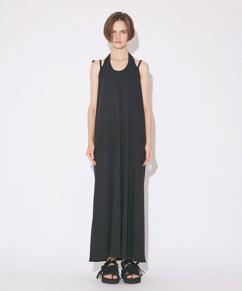 beautiful people(ビューティフルピープル)の「【beautiful people/ビューティフルピープル】double-end suvin compact jersey dress/ダブルエンドコットンコンパクトジャージードレス/カットソーワンピース(ワンピース・レディース・ブラック・38)」の2枚目の写真