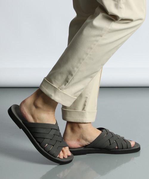 【完売品】Duffer ブラウン レザー サンダル　Safari紹介モデル Ｌ LEATHER SANDALS：メイドインジャパン 国産 レザーサンダル（サンダル