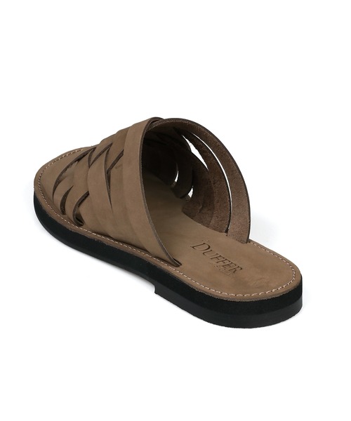 The DUFFER of ST.GEORGE(ザダファーオブセントジョージ)の「LEATHER SANDALS:メイドインジャパン 国産 レザーサンダル(サンダル・メンズ・グレー/ベージュ・LARGE/MEDIUM)」の3枚目の写真