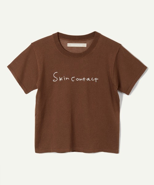 leinwande(ラインヴァンド)の「Skin Contact Knitted Tee / スキンコンタクトニットティー(Tシャツ/カットソー・レディース・M.Brn/LT.Gray/LT.Blue/White・ONE SIZE)」の4枚目の写真