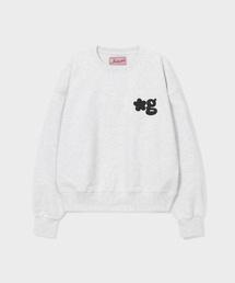 LEATHER PATCH SWEATSHIRT (LIGHT GREY)