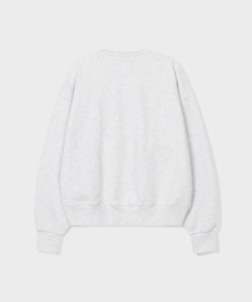 GRUNDEN（グルンデン）の「LEATHER PATCH SWEATSHIRT (LIGHT GREY)（スウェット・レディース・その他・OS）」の2枚目の写真