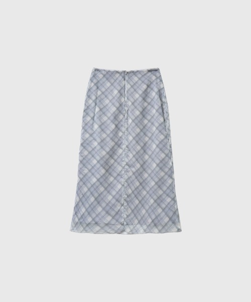 GENERAL IDEA（ジェネラルアイデア）の「【GENERAL IDEA】チェックシアーロングスカート / CHECK SHEER LONG SKIRT（スカート・レディース・グレー/カーキ/ピンク・S/L/M）」の10枚目の写真