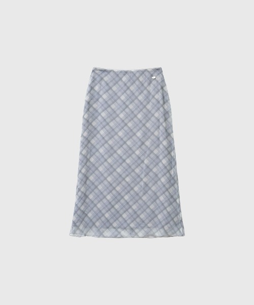 GENERAL IDEA（ジェネラルアイデア）の「【GENERAL IDEA】チェックシアーロングスカート / CHECK SHEER LONG SKIRT（スカート・レディース・グレー/カーキ/ピンク・S/L/M）」の9枚目の写真