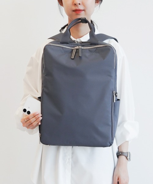 ace.(エース)の「フィッテムライト リュックサック A4サイズ 14インチ収納 15L 20392(ビジネスバッグ・レディース・ブラック/ダークグレー・FREE)」の17枚目の写真