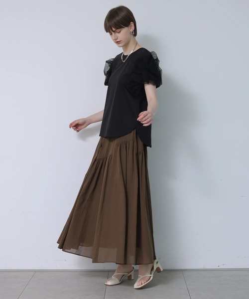 CADUNE(カデュネ)の「ビエフロンセスカート(スカート・レディース・カーキ/チャコールグレー/ピンク系その他4/ホワイト・36/38/34)」の6枚目の写真