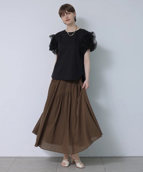 CADUNE(カデュネ)の「ビエフロンセスカート(スカート・レディース・カーキ/チャコールグレー/ピンク系その他4/ホワイト・36/38/34)」の12枚目の写真
